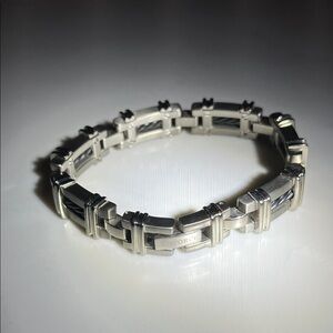 EDFORCE Silver and Black Bracelet